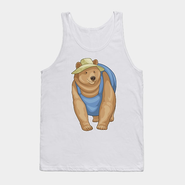 Bear Farmer Hat Tank Top by Markus Schnabel